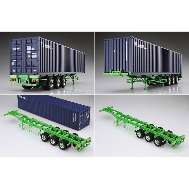 Plastbyggest containertrailer med container til lastbil 1/32 