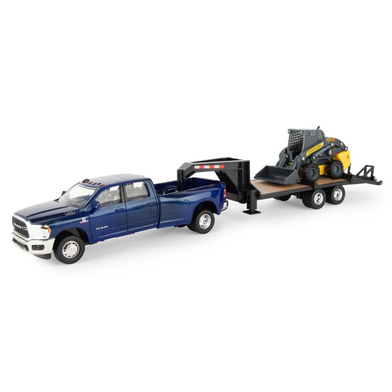 Dodge RAM 3500 med Gooseneck Trailer og New Holland L230 bobcat 1/32 Ertl / Britains