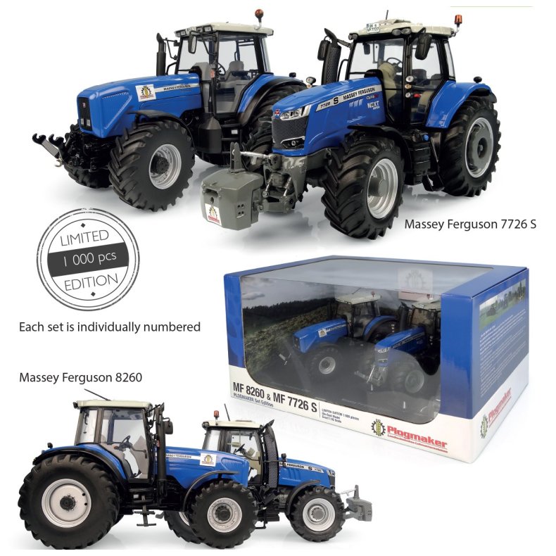 Massey Ferguson 8260 + 7726S Plogmaker st Limited Edition traktor 1/32 UH Universal Hobbies