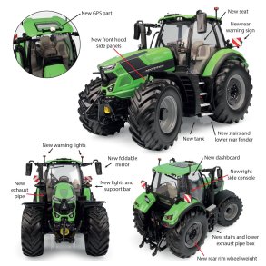 Deutz-Fahr 7250 TTV 2023 version traktor 1/32 UH Universal Hobbies