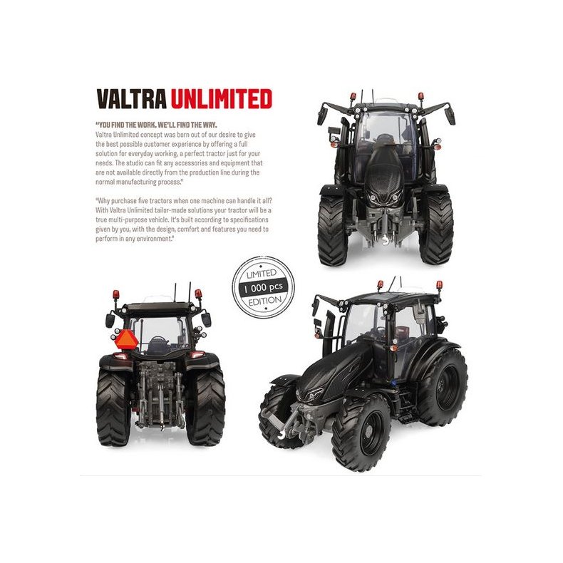Valtra G135 Unlimited Matt Black Limited Edition traktor 1/32 UH Universal Hobbies