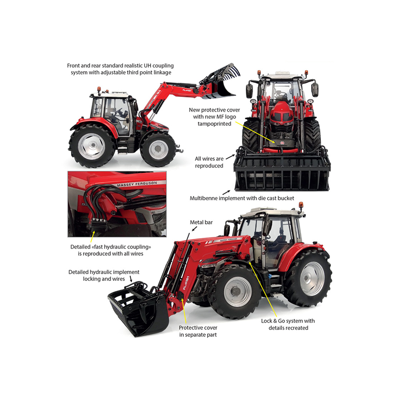 Massey Ferguson 5S.115 traktor med FL.4121 frontlsser 1/32 UH Universal Hobbies