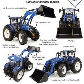 New Holland T5.120 Dual Command 2025 traktor med frontl�sser 655 LU 1/32 UH Universal Hobbies