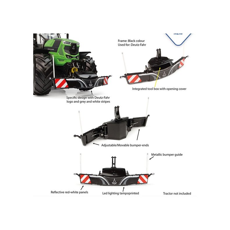 Tractorbumper Safetyweight 800kg Deutz-Fahr 1/32 UH Universal Hobbies