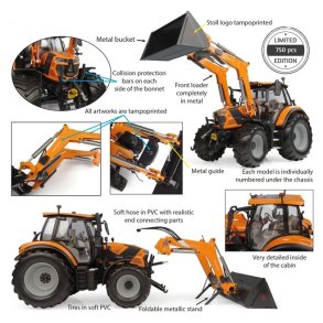 Deutz-Fahr 6150.4 TTV traktor Communal with Stoll FZ 43-27 front loader Limited Edition 750 1/32 UH Universal Hobbies
