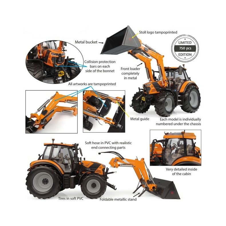 Deutz-Fahr 6150.4 TTV traktor Communal with Stoll FZ 43-27 front loader Limited Edition 750 1/32 UH Universal Hobbies