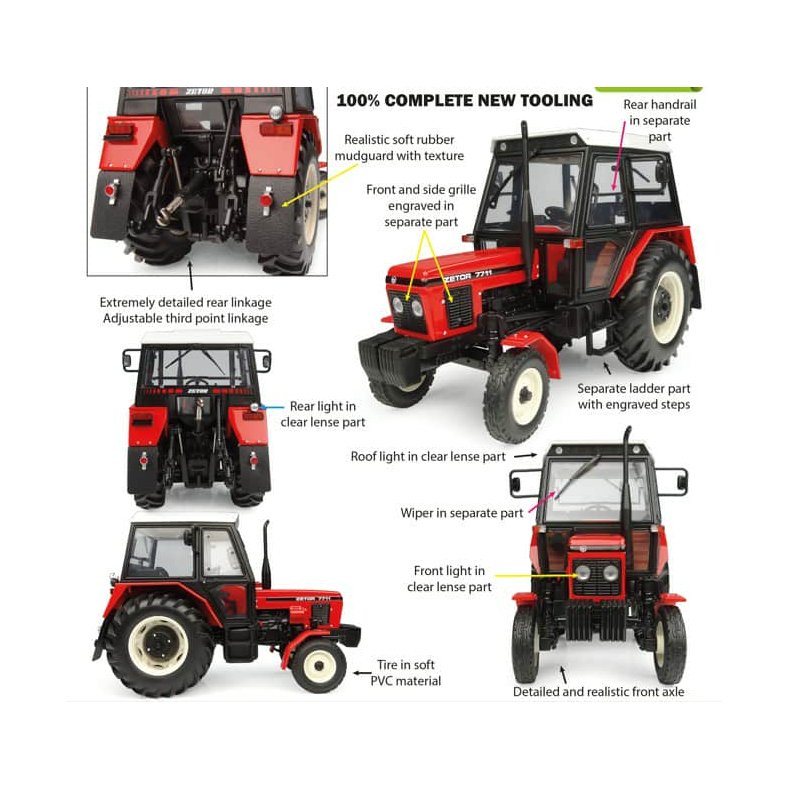 Zetor 7711 2wd traktor Limited Edition 1000 stk 1/32 UH Universal Hobbies