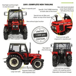 Zetor 7745 4wd Turbo traktor Limited Edition 1000 stk 1/32 UH Universal Hobbies